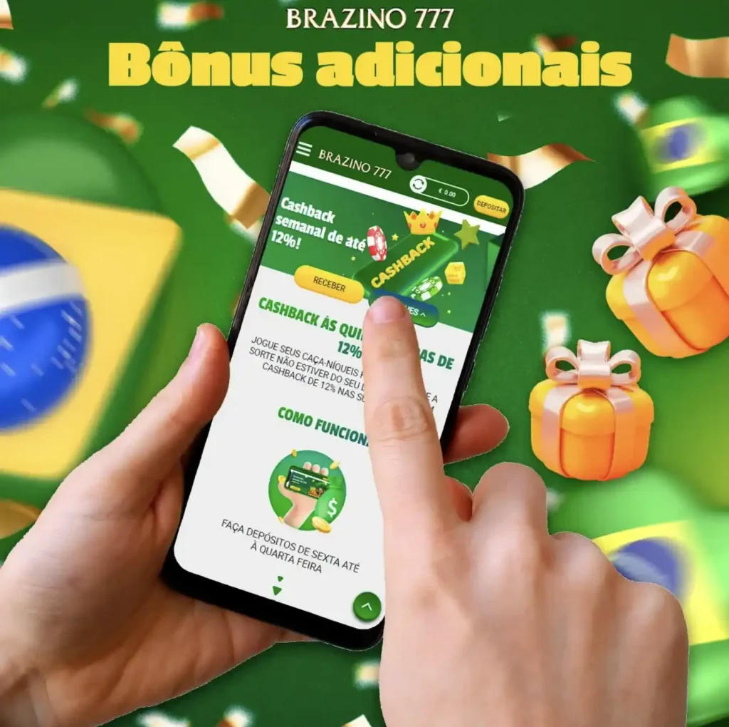 Bônus adicionais: Cashback semanal Brazino777