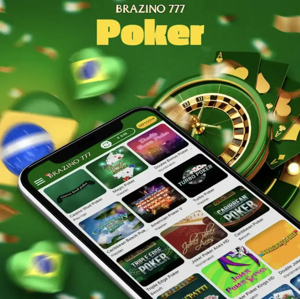 Jogue poker no celular com Brazino777